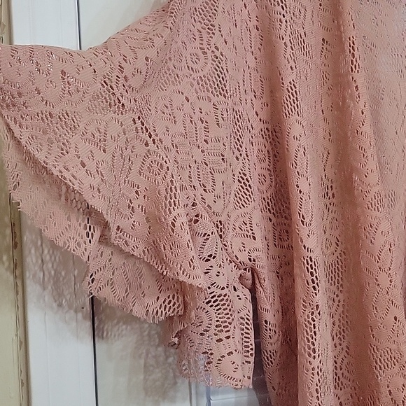 So Lace Peach Kimono One Size - Picture 2 of 5